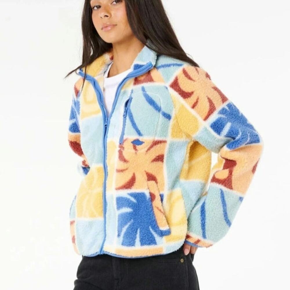 Rip Curl Ty Williams Artist of The Search Polar Fleece Jacket XS Abstract Surf